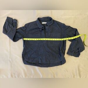 🌟 Everlane Long Sleeve Grey Collared 3/4 Button Top XXS